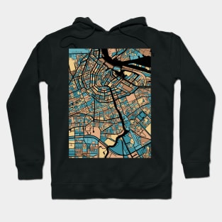 Amsterdam Map Pattern in Mid Century Pastel Hoodie